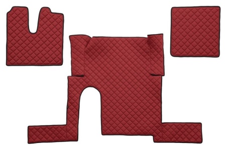Set covorase camion, piele ecologica compatibile cu Man TGX 2006-> Manual, Rosu cu un sertar