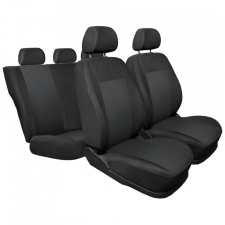 Set huse auto pentru scaune compatibile cu Dacia Logan I 2004-2012, material textil negru cu negru