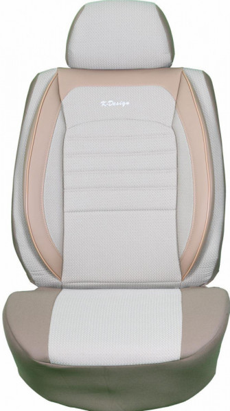 Set huse auto pentru scaune compatibile FORD CUSTOM 2012-> 2+1 locuri, material textil crem, Lichidare stoc
