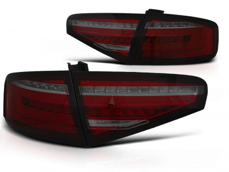 Set stopuri LED BAR compatibile cu AUDI A4 B8 2012-2015 SEDAN Semnal Dinamic rosu/alb
