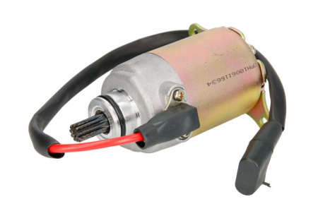 Starter, electromotor pentru scuter GY6 125 cc, canelat 9 dinti, distanta intre deschideri 77,5 mm, L-131 mm