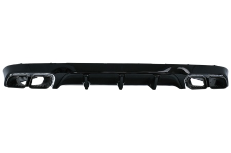 Difuzor Bara Spate cu Ornamente toba compatibil cu Mercedes E-Class C238 A238 AMG Sport Line Coupe Cabrio 2016-2019 E63 Night Package Design