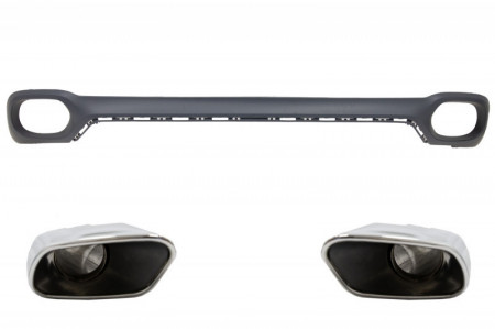Difuzor Bara Spate si Ornamente Evacuare compatibil cu BMW X6 F16 V8 M-tech Desing