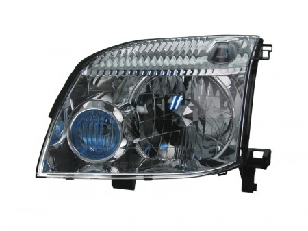 Far Stanga H4, electric, cu motor, culoare albastru/negru, culoare semnalizator alb compatibil NISSAN X-TRAIL I 2001-2007