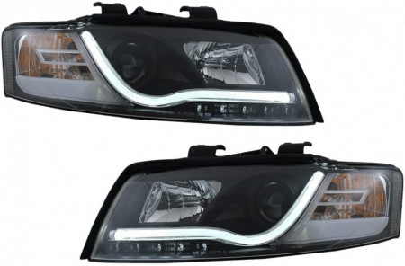 Faruri compatibil cu Audi A4 8E (10.2000-10.2004) Lumini de Zi LED DRL Negru