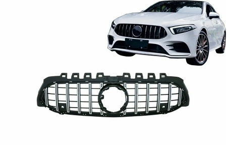 Grila Centrala compatibil cu Mercedes clasa A W177 Hatchback V177 Sedan 2018-> GT-R Panamericana Design Negru Crom