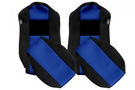 Huse scaune camion compatibile cu IVECO STRALIS 2002-2012 negru cu albastru