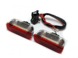 Lampi cu LED Portiera Fata VW Golf 5, 6, Plus 05-07, Jetta 06-08, Passat 06->, Passat CC 09->, Sharan 11->, Touareg 11->, EOS 06->, Scirocco 09-> Alb/Rosu