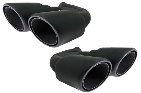 Ornamente Evacuare compatibil cu Porsche Cayenne 92A V8 2010-2014 GTS Design Negru Mat