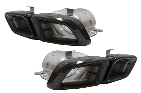 Ornamente tobe pentru sistemul de evacuare compatibil cu Mercedes M-Class W166 (2012-2015) CLS-Class W218 Facelift CLS630 Negru