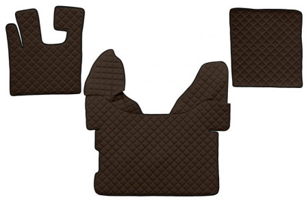 Set covorase camion, piele ecologica compatibil cu DAF XF105 2005-2012, XF106 2012-> Maro, AUTOMAT