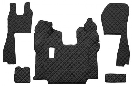 Set covorase camion, piele ecologica compatibil cu SCANIA R 2010-2016 Negru, MANUALA, scaune normale