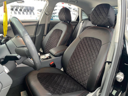 Set huse scaune auto, dedicate Dacia Duster II 2018-> piele ecologica cu textil, negru