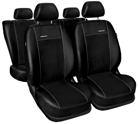 Set huse scaune auto, dedicate VW GOLF 7 VII 2012-2019 hatchback, fata-spate, fara cotiera in spate, piele ecologica neagra cu imitatie de alcantara neagra