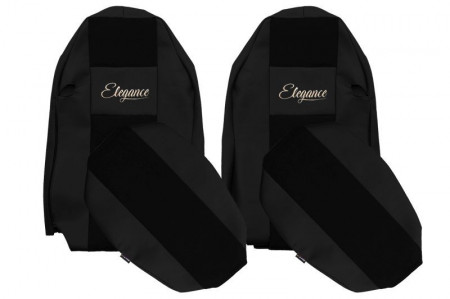Set huse scaune camion compatibile cu MAN TGX 2007-2020 negru, piele ecologica cu velur, scaune normale
