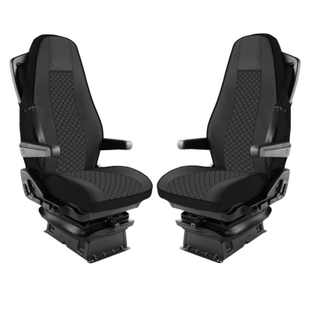 Set huse scaune camion compatibile VOLVO FH4 2013-> euro 6, piele ecologica neagra