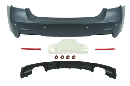 Bara Spate compatibil cu BMW Seria 3 F30 2011-2017, cu PDC, M-Tehnik Design, cu evacuare dubla stanga dreapta