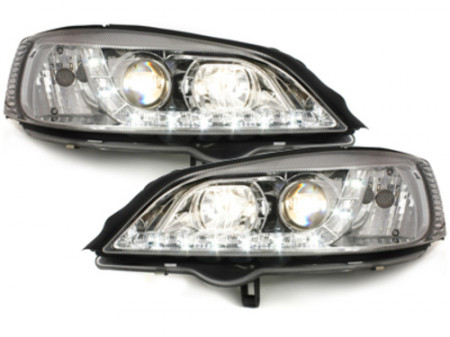Faruri DAYLIGHT compatibil cu Opel Astra G (09.1997-02.2004) Crom