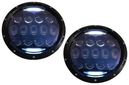 Faruri Full LED CREE Dublu Proiector Halo DRL compatibil cu Jeep Wrangler TJ & JK (1997-2018)