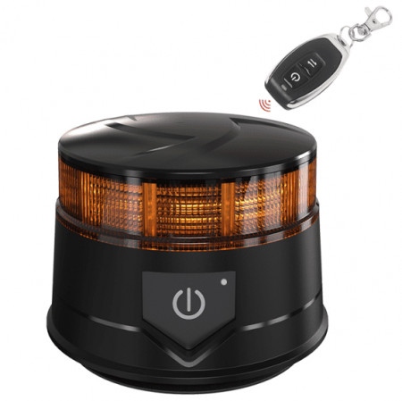 Girofar LED, prindere cu magnet, 14W, 12-24 V, cu acumulator, buton on-off si telecomanda, E-Mark