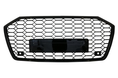 Grila Bara Fata compatibil cu Audi A6 C8 4K 2018-> RS6 Design Negru Lucios