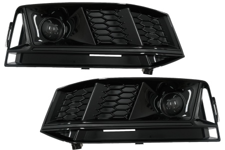 Grile Laterale compatibil cu Audi A4 B9 Sedan Avant 2016-2018 S-Line RS4 Design Negru