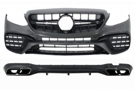 Kit Exterior compatibil cu Mercedes E-Class W213 2016-2019 E63 Design Ornamente Tobe Negre