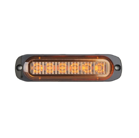 Lampa gabarit, 6 LED-uri, 12-24V, potrivita pentru asistenta rutiera, platforme, galbena, 112 x 29 mm