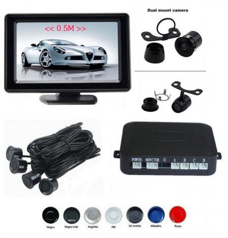 Senzori parcare cu camera video si display LCD de 4.3 inch S602