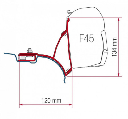 Set 2 Adaptoare pentru marchiza Fiamma F45 compatibil VW T5 si T6
