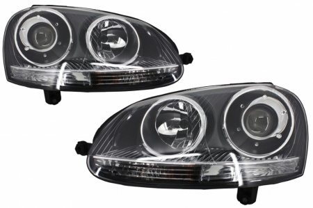 Set 2 faruri compatibile cu VW Golf 5 V 2003-2008 Jetta 2005-2010 GTI R32 Chrome Edition