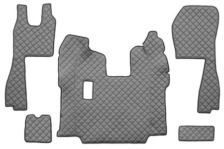 Set covorase camion, piele ecologica SCANIA R 2010-2016 Gri, MANUALA, scaune normale