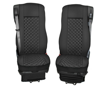 Set huse scaune camion compatibile cu DAF XF 106 euro 6 2012->, piele ecologica neagra