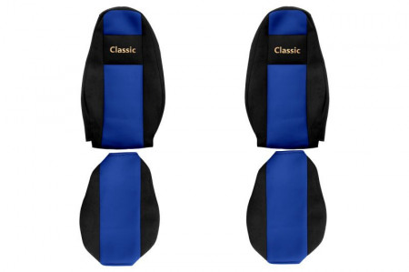 Set huse scaune camion compatibile cu VOLVO FH4 FM 4 2012-2019 negru cu albastru, material textil