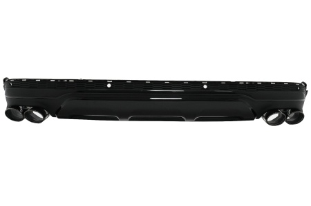 Difuzor Bara Spate Evacuare Dubla compatibil cu Audi Q7 SUV 4M Facelift 2020-> Negru