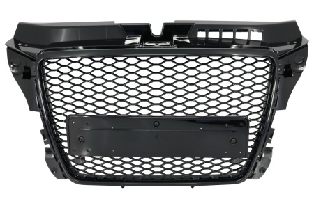 Grila Centrala compatibil cu AUDI A3 8P Facelift 2007-2012 RS Design Negru Lucios