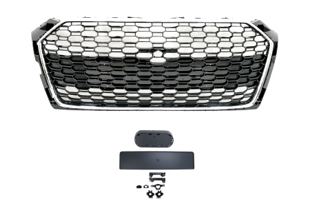Grila Centrala compatibil cu Audi A5 F5 (2017-2019) RS Design Negru Crom