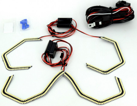 Kit LED Angel Eyes compatibil E90,E92,E93, F30 fara lupa cu lumina alba