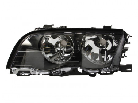 Lampa frontala Stanga H7/H7, electric, cu motor, culoare negru compatibil BMW seria 3 E46 1998-2001