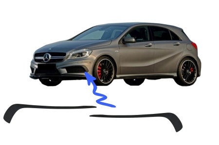 Prelungiri Bara Fata Compatibil cu Mercedes A-class W176 2012-2015 A45 Design Negru Mat