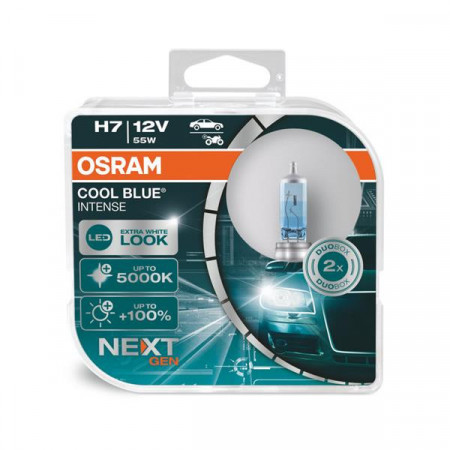 Set 2 Becuri Auto Halogen NEXT GEN Osram Cool Blue Intense H7 64210CBN-HCB 12V
