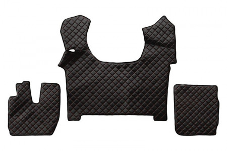 Set covorase camion, piele ecologica compatibil cu Iveco Stralis S-Way 2019-> Negru cu cusatura rosie AUTOMAT