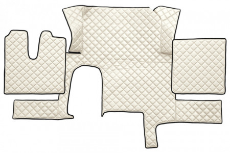 Set covorase camion, piele ecologica compatibil cu MAN TGX 2007-2020, crem, cu 1 sertar