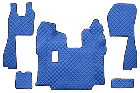 Set covorase camion, piele ecologica compatibil cu SCANIA R 2010-2016 Albastru, MANUALA, scaune normale