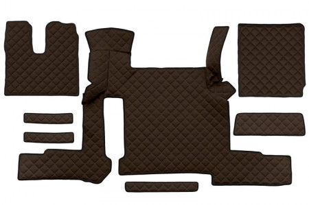 Set covorase camion, piele ecologica Man TGX 2018-2020, 2 seertare, Maro, cutie manuala