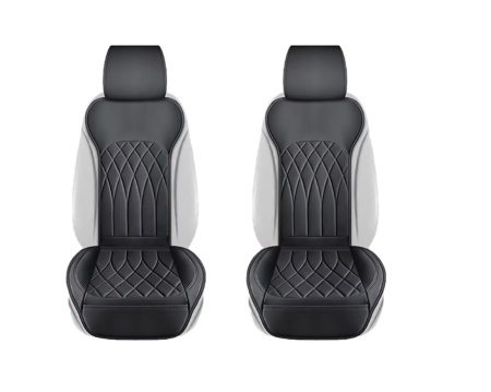 Set de 2 huse pentru scaune auto, cu buzunar de depozitare si perne pentru centura de siguranta, negru
