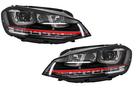 Set faruri compatibile cu VW Golf 7 VII 2012-2017 3D LED R20 GTI Design Semnal Dinamic