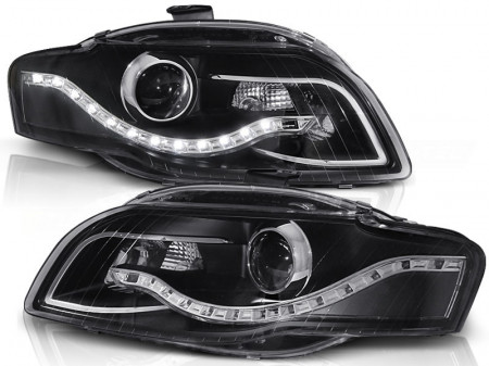 Set Faruri LED DRL compatibil cu Audi A4 B7 2004-2008 DAYLIGHT Negru