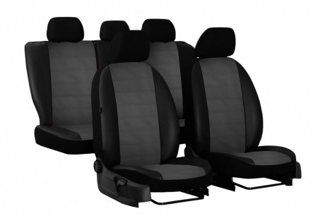 Set huse auto pentru scaune compatibile cu Dacia Duster I 2010-2017, piele ecologica negru cu gri