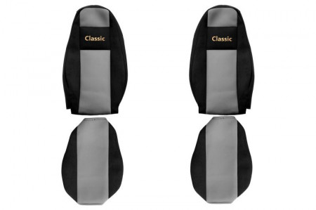 Set huse scaune camion compatibile cu VOLVO FH4 FM 4 2012-2019 negru cu gri, material textil